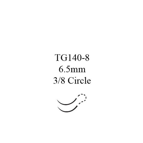 J & J Coated Vicryl Absorbable Suture with Needle, Size 8 - 0, 8'' Suture, Double-Armed, Violet, Needle Length 6.5 mm, 3/8 Circle, Spatula Needle, Box of 12
