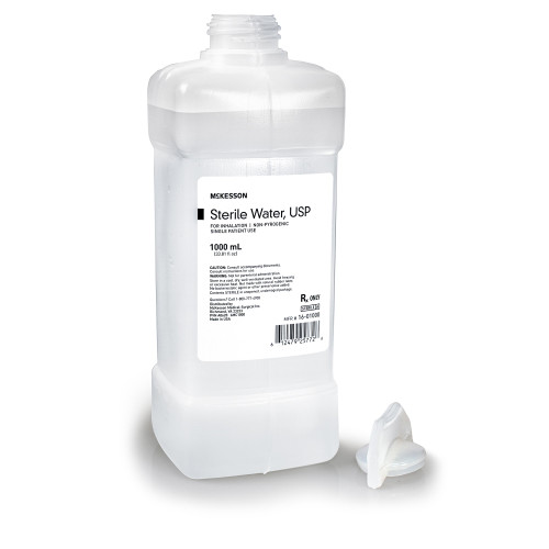 McKesson Sterile Water Liquid 1,000 mL, 16-01000, Case of 12