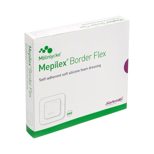 Mepilex Border Flex Foam Dressing 5.1 X 6.3 Inch With Border Film Backing Silicone Adhesive Oval Sterile, 583300, Box of 5