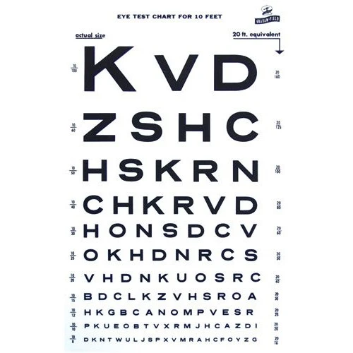 Distance Vision Eye Chart 10 Feet Snellen 1264 Pack of 1