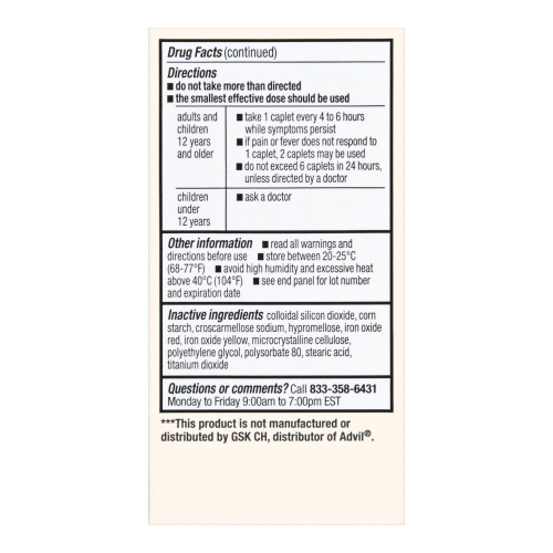 Foster & Thrive Pain Relief 200 mg Strength Ibuprofen Caplet 100 per Bottle  70677113602, Bottle of 1