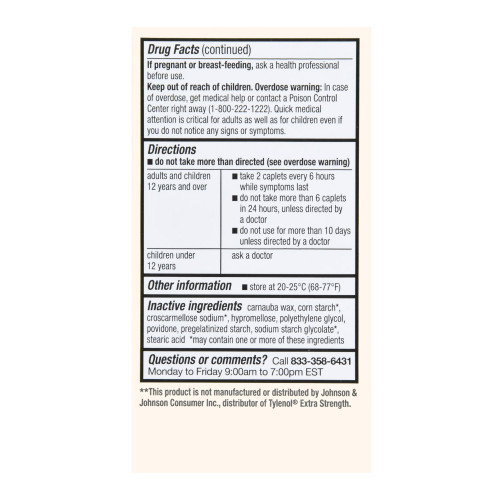 Foster & Thrive Pain Relief 500 mg Strength Acetaminophen Caplet 100 per Bottle  70677113802, Bottle of 1