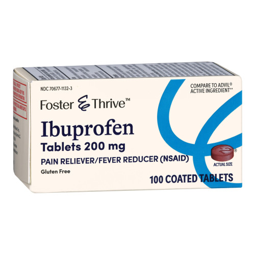 Foster & Thrive Pain Relief 200 mg Strength Ibuprofen Tablet 100 per Bottle  70677113203, Bottle of 1