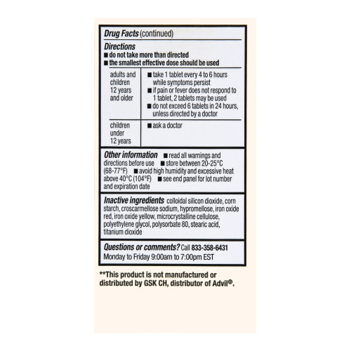 Foster & Thrive Pain Relief 200 mg Strength Ibuprofen Tablet 100 per Bottle  70677113203, Bottle of 1