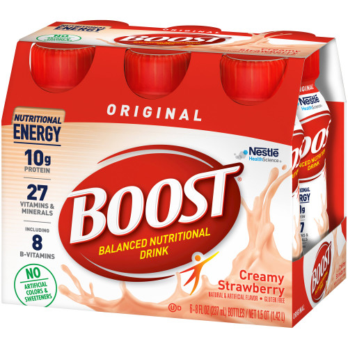 Boost Original Oral Supplement Creamy Strawberry Flavor Liquid 8 oz. Bottle, 41679676363, Pack of 6