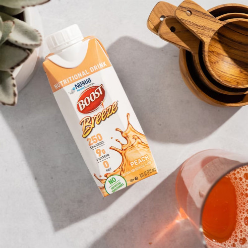 Boost Breeze Oral Supplement Orange / Wildberry Flavor Liquid 8 oz. Reclosable Carton, 43900428789, Case of 24