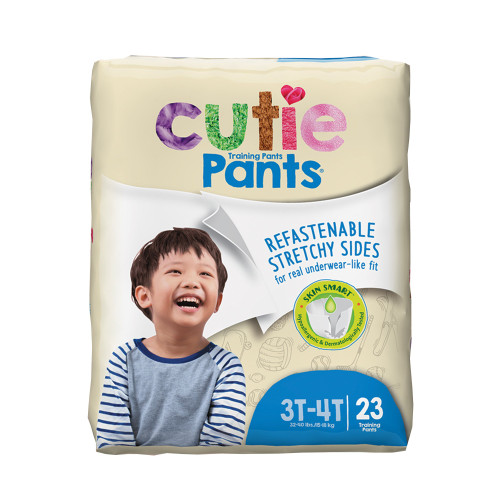 Cutie Pants Male Toddler Training Pants Size 3T to 4T Disposable Heavy Absorbency, CR8007, Case of 92