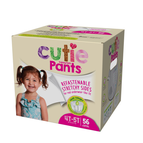 Cutie Pants Female Toddler Training Pants Size 4T to 5T Disposable Heavy Absorbency, CR9008, Bag of 19