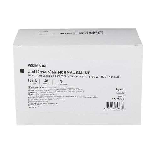 McKesson Sodium Chloride, Preservative Free 0.9% Solution 15 mL, 16-20069, Case of 144