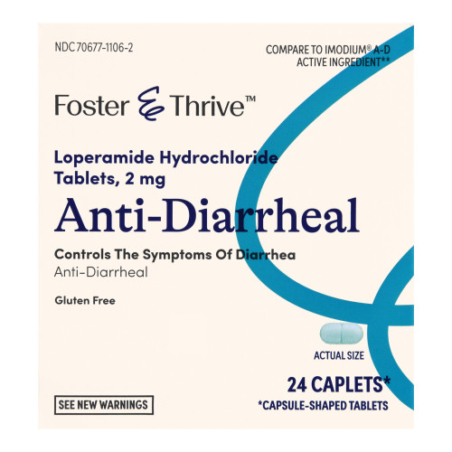 Foster & Thrive Anti-Diarrheal 2 mg Strength Caplet 24 per Box, 70677110602, Carton of 24
