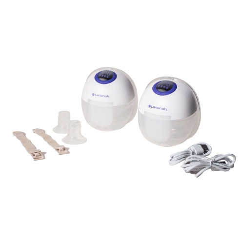 Lansinoh DiscreetDuo Hands Free Double Electric Breast Pump, 53751, Pack of 1