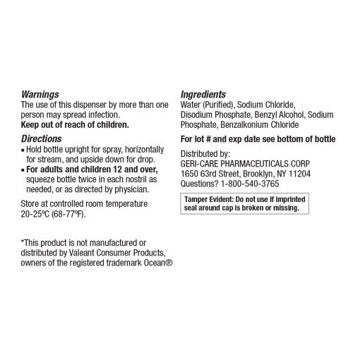 Geri-Care Saline Nasal Spray 0.65% Strength 1.5 oz., Q333-45-GCP, Pack of 1