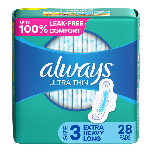 Always Ultra Thin Feminine Pad With Wings Super Absorbency, 03700089907, Pack of 28