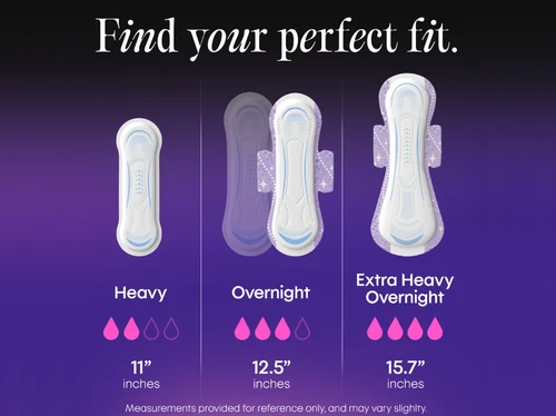 U by Kotex Feminine Pad Maxi, Heavy Absorbency, 58227, Pack of 42