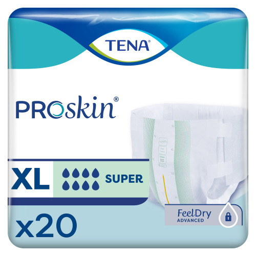 TENA ProSkin Super Incontinence Brief Adult X-Large Unisex Disposable Heavy Absorbency, 67570, Case of 80