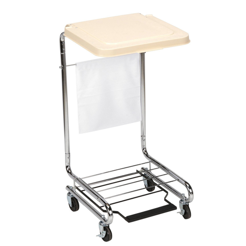 McKesson Hamper Stand Assorted Labels Rectangular Opening 30 to 33 gal. Capacity Foot Pedal Self-Closing Lid, 03-159000A, Pack of 1