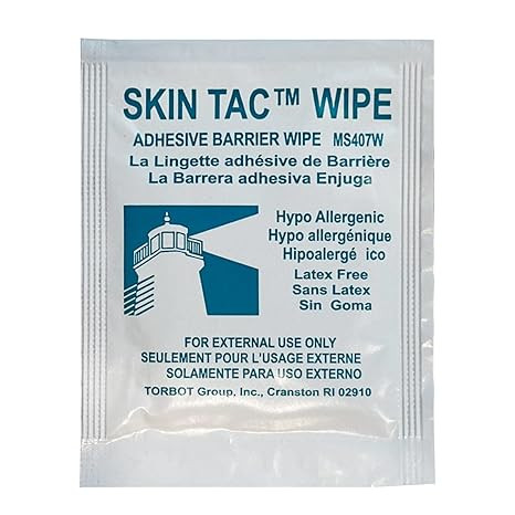 Skin Tac Skin Barrier Wipe Isopropyl Alcohol Individual Packet NonSterile, MS407-W, Box of 50 (1291321_BX)