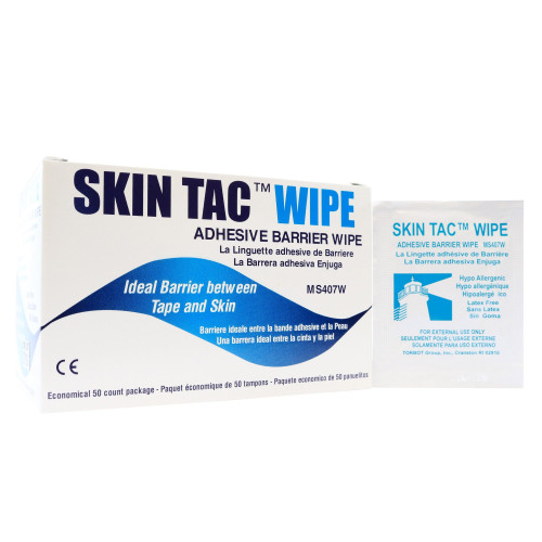 Skin Tac Skin Barrier Wipe Isopropyl Alcohol Individual Packet NonSterile, MS407-W, Case of 1000