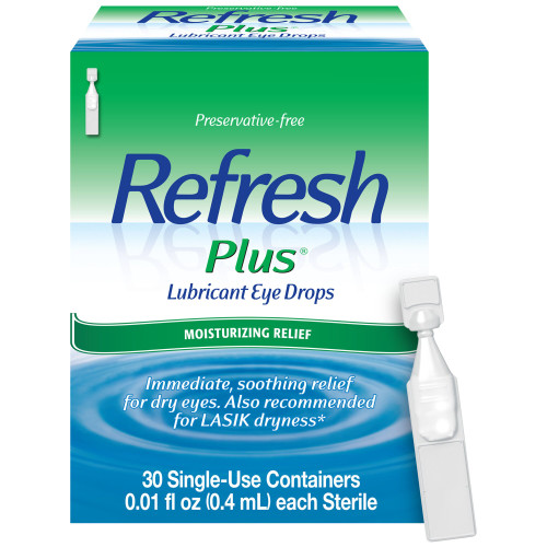 Refresh Plus Eye Lubricant 0.01 oz. Eye Drops, 00023040330, Box of 30