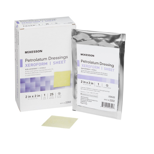 McKesson Xeroform Petrolatum Impregnated Dressing Square 2 X 2 Inch Sterile, 2202, Pack of 1