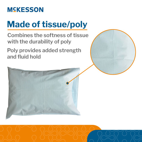 McKesson Pillowcase Standard Blue Disposable, 16-JCPM8, Case of 100