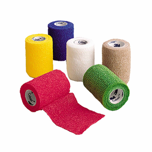 3M Coban Cohesive Bandage 3 Inch X 5 Yard Self-Adherent Closure Blue NonSterile Standard Compression, 1583B, Box of 24