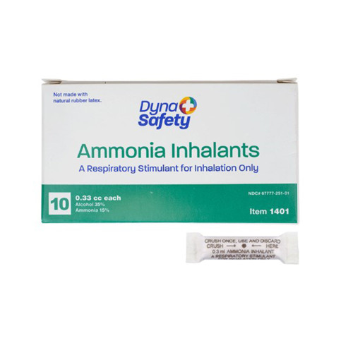 Dynarex Respiratory Stimulant 15% - 35% Strength Inhalant, 1401, Box of 10