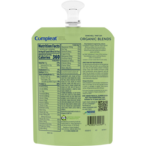 Compleat Organic Blends Plant Based Tube Feeding Formula Organic Blends Flavor Liquid 10.1 oz. Pouch, 00043900773278, Pack of 1