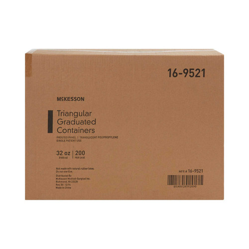 Triangular Graduated Container McKesson Polypropylene 32 oz. 16-9521 Each/1 16-9521 MCK BRAND 641371_EA Triangular Graduated Container McKesson Polypropylene 32 oz. 16-9521 Each/1 16-9521 MCK BRAND 641371_EA
