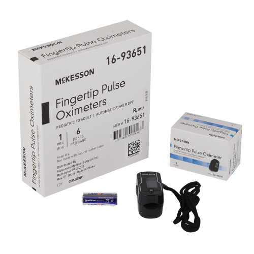 Fingertip Pulse Oximeter McKesson Adult / Pediatric 16-93651 Pack of 1