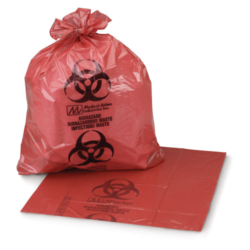 McKesson Biohazard Waste Bag Biohazard Symbol / Infectious Waste 7 to 10 gal. Red 24 X 24 Inch, 03-4550, Case of 250