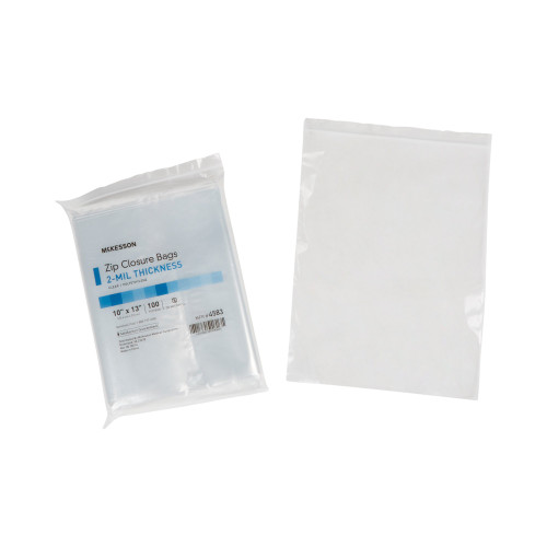 McKesson Reclosable Bag 10 X 13 Inch Polyethylene Clear Zipper Closure, 4583, Box of 1