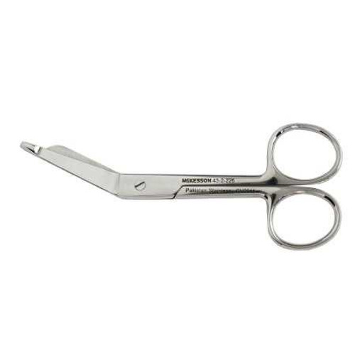 McKesson Bandage Scissors Lister 4-1/2 Inch Office Grade Stainless Steel NonSterile Finger Ring Handle Angled Blunt/Blunt 43-2-226 Each/1 43-2-226 MCK BRAND 487479_EA