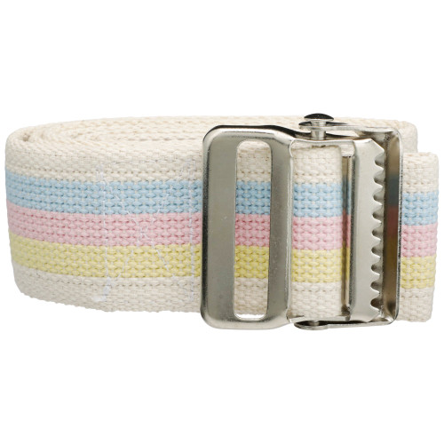 McKesson Gait Belt 60'' Pastel Stripe, Heavy Duty Metal Buckle, Case of 48