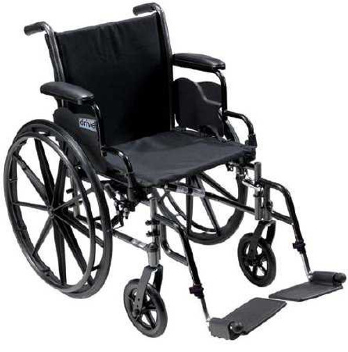 Lightweight Wheelchair Cruiser III Dual Axle Padded Flip Back Removable Full Arm Mag Black 20 Inch 350 lbs. K320DFA-ELR Case/1 K320DFA-ELR DRIVE MEDICAL DESIGN & MFG 705194_EA