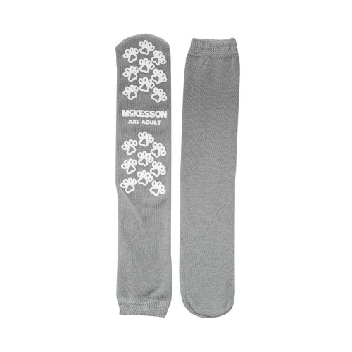 Slipper Socks McKesson Terries Adult 2X-Large Gray Above the Ankle 40-3800 Case/48 40-3800 MCK BRAND 504733_CS