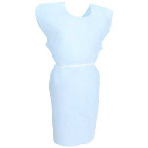 Patient Exam Gown McKesson One Size Fits Most Blue Adult NonSterile 18-10847 Case/50 18-10847 MCK BRAND 201062_CS