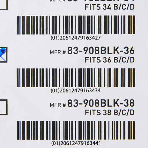 Post-Surgical Bra McKesson Black 36 Inch 83-908BLK-36 Each/1 83-908BLK-36 MCK BRAND 544589_EA