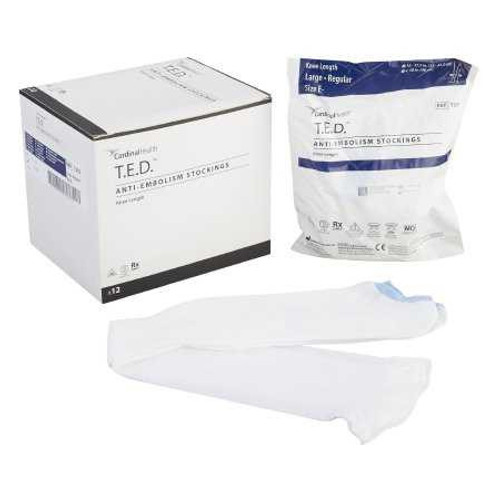 Anti-embolism Stockings T.E.D. Knee-high Large Regular White Inspection Toe 7203 Pair/2 7203 KENDALL HEALTHCARE PROD INC. 10196_PR