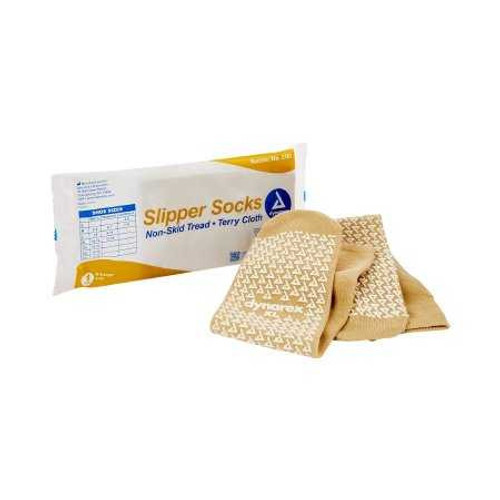 Slipper Socks Soft Sole X-Large Beige Ankle High 2183 Each/1 2183 DYNAREX CORP. 826646_EA