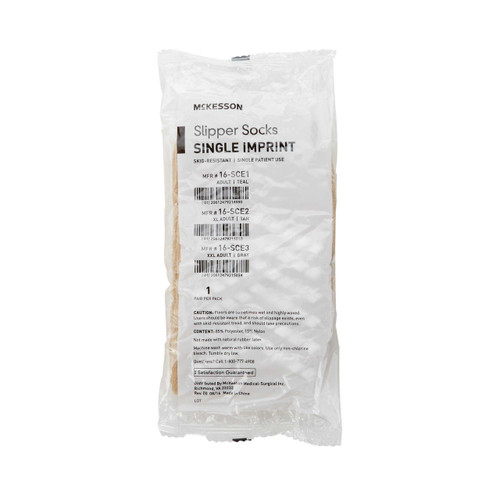 Slipper Socks McKesson Adult X-Large Tan Above the Ankle 16-SCE2 Pair/2 MCK BRAND 1038460_PR