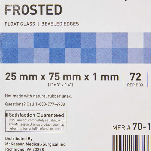 Microscope Slide McKesson 25 X 75 X 1 mm Frosted End 70-105PMCK Box/72 70-105PMCK MCK BRAND 938362_BX