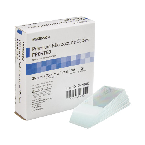 Microscope Slide McKesson 25 x 75 x 1 mm Frosted End 70-105PMCK Box of 72