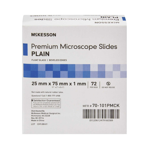 Microscope Slide McKesson 25 X 75 X 1 mm Plain 70-101PMCK Case/1440 70-101PMCK MCK BRAND 938360_CS Microscope Slide McKesson 25 X 75 X 1 mm Plain 70-101PMCK Case/1440 70-101PMCK MCK BRAND 938360_CS