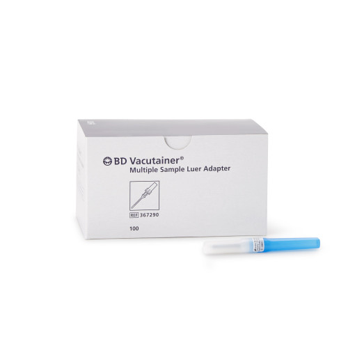 BD Vacutainer Multiple Sample Luer Adapter Male Slip-Luer Fitting, SterileVacutainer Holder 367290, Box of 100