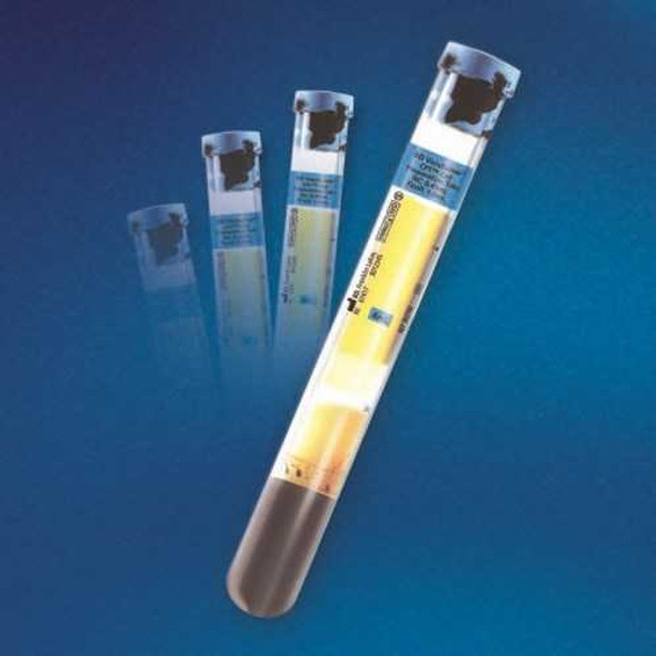 BD Vacutainer CPT Molecular Diagnostic Tube Cell Preparation Sodium Citrate / Separator Gel 16 X 125 mm 8 mL Blue / Black Conventional Closure Glass Tube 362761 Case/60 362761 BD Vacutainer 414049_CS