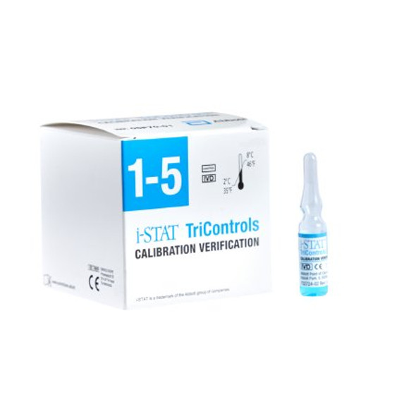 Calibration Verification Set i-STAT® Tricontrols Hematocrit, Blood Gases, Electrolytes, Chemistries 5 X 1.7 mL For iSTAT Point-of-Care Analyzers 05P7001 Each/1