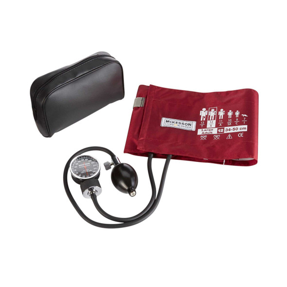 Aneroid Sphygmomanometer McKesson LUMEON Pocket Style Hand Held 2-Tube Large Adult Arm 01-720-12XBDGM Box/1 01-720-12XBDGM MCK BRAND 803187_BX