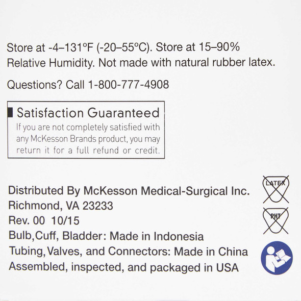 Cuff 2-Tube with Inflation Kit McKesson LUMEON Large Adult Arm 34 to 50 cm Limb Circumference Nylon 01-865-12XBDGM Box/1 01-865-12XBDGM MCK BRAND 803207_BX