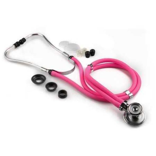 Sprague - Rappaport Stethoscope McKesson LUMEON Neon Pink 2-Tube 22 Inch Tube Double Sided Chestpiece 01-641NPGM Each/1 01-641NPGM MCK BRAND 582858_EA